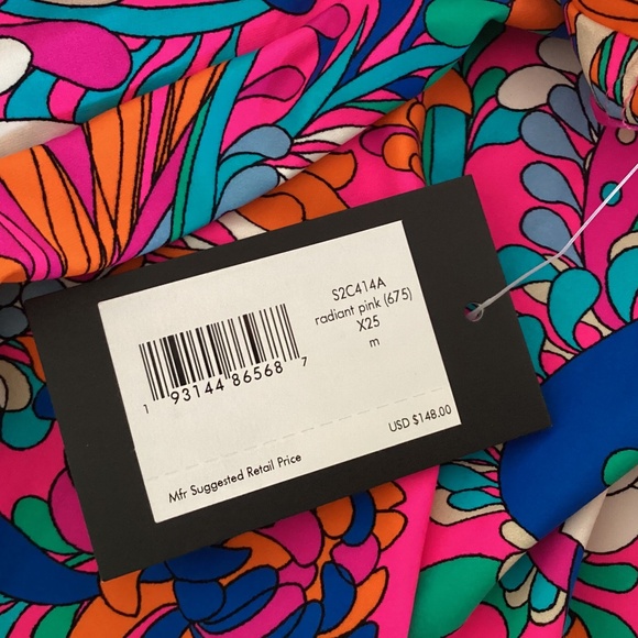 Kate Spade NY Long Sleeve Swimsuit Board Suit Rash Guard Back Zip Radiant Pink - Picture 10 of 15